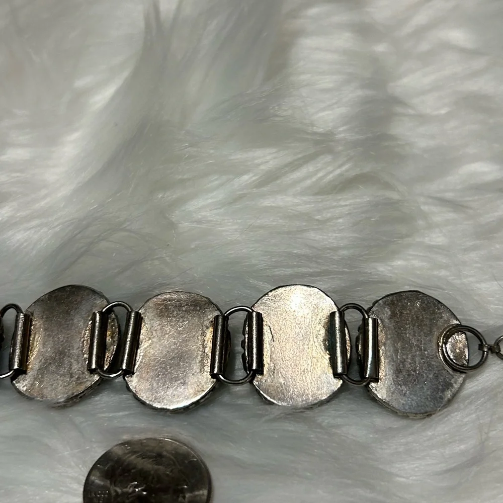 Elegant Silver and Multicolor Gemstone Bracelet - Picture 6 of 8